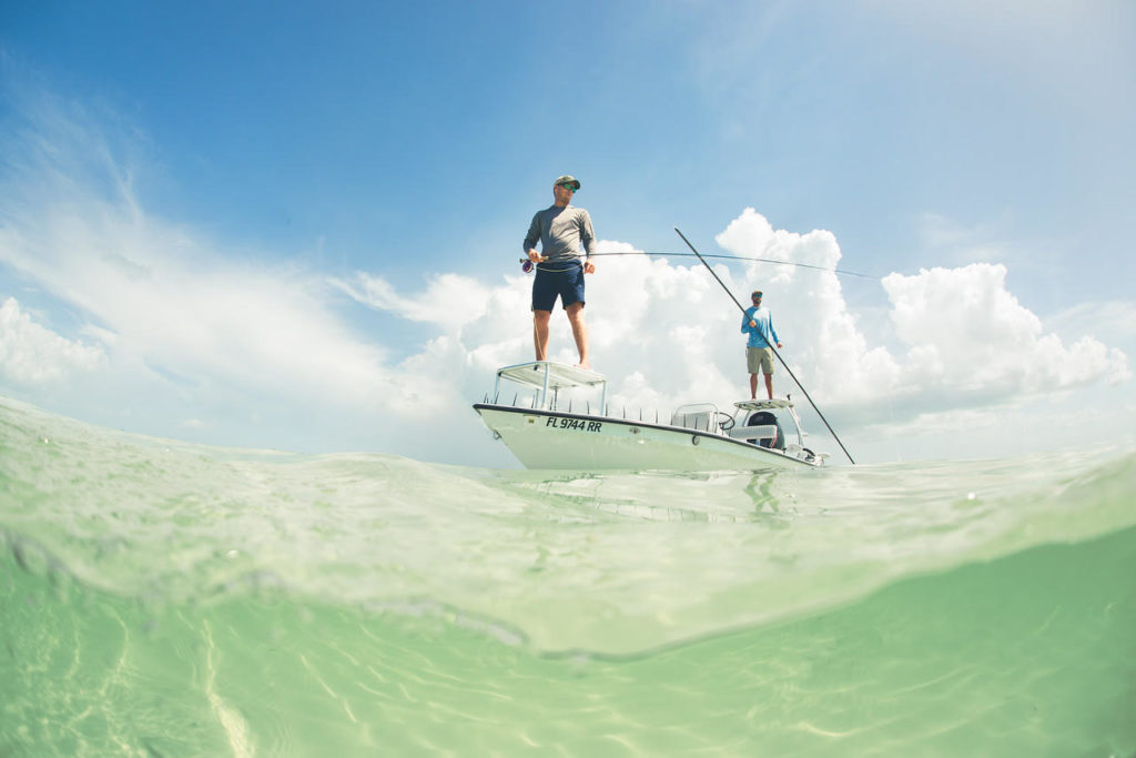Capt. Nick LaBadie is poling the flats in search of catching a bonefish on fly